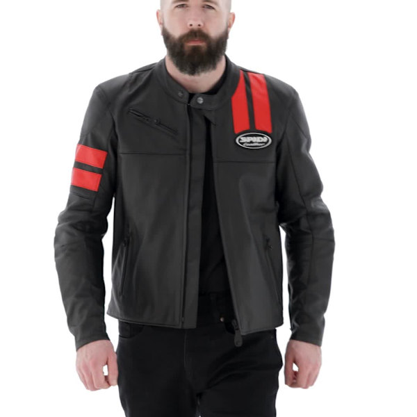 Spidi Roar Leather Jacket - Red - FREE UK DELIVERY